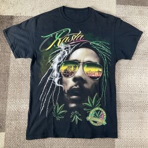 Bob Marley High Times‎ Magazine Double Sided T Shirt Reggae 420 Mens M Black